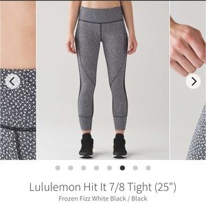 Lululemon Athletica Frozen Fizz White Black Leggings